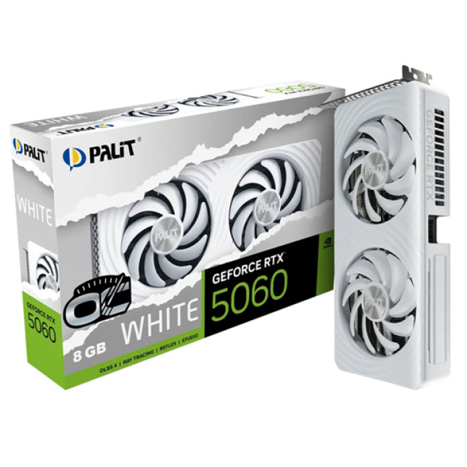 TARJETA DE VIDEO PALIT INFINITY 2 RTX5060 8GB OC GDDR7 128BIT 3-DP HDMI WHITE / PALIT