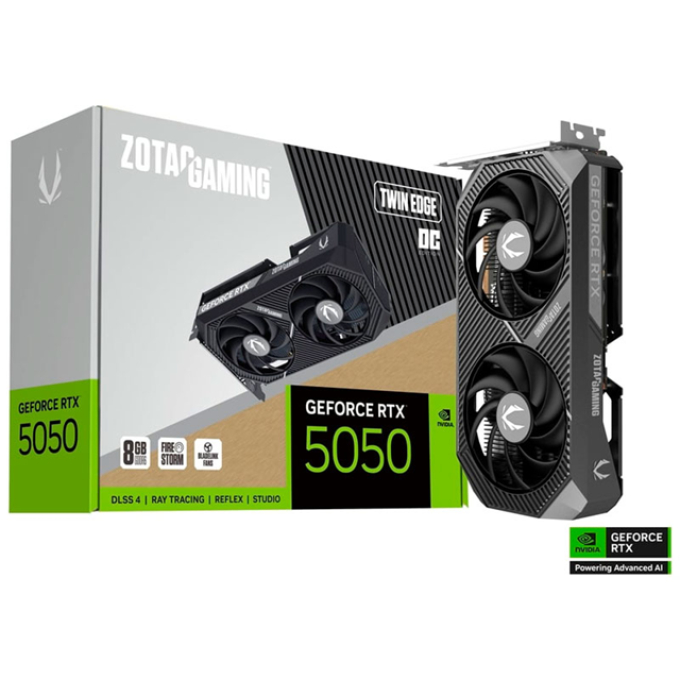 TARJETA DE VIDEO ZOTAC GAMING RTX5050 8GB TWIN EDGE OC GDDR7 ZT-B50500H-10M / ZOTAC