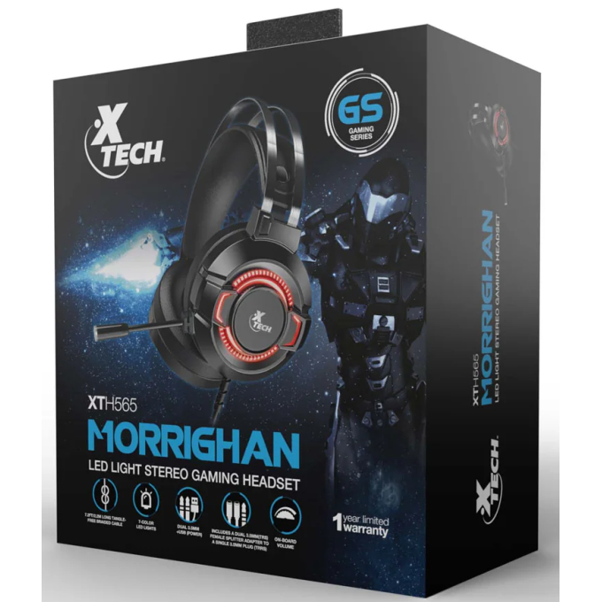 Audifono con microfono Xtech - XTH-565 - Para Computadora / Para Game console-Wired-3.5MM /USB / Xtech