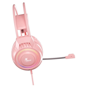 Audifono con microfono Xtech, Headset Para Computer / Para Game console-Wired-3.5mm+USB Pink XTH-564 / Xtech