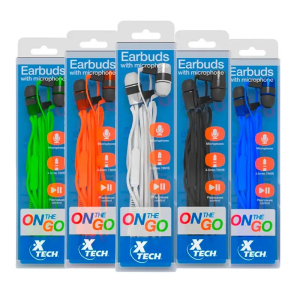Audifono con microfono Xtech, pack of 10 , Headphones with mic Para Cellular phone-Wired-3.5mmTRRS, XTG-235