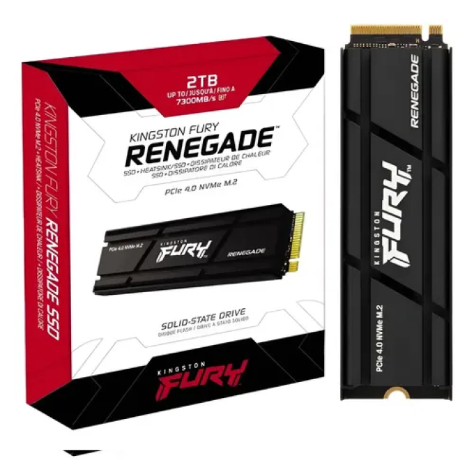 DISCO DURO SOLIDO Kingston FURY Renegade - 2TB interno-M.2 2280-PCIe 4.0 x4 (NVMe)-difusor de calor integrado SFYRDK/2000G / Kingston
