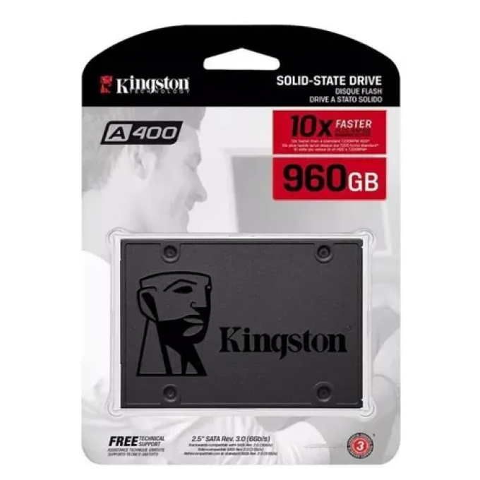 DISCO DURO SOLIDO Kingston A400 - SSD - 960 GB interno-2.5pulgadas-SATA 6Gb/s SA400S37/960G / Kingston