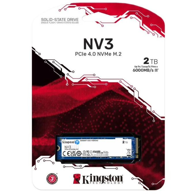 Disco duro solido Kingston 2TB NV3 M.2 2280 NVMe SNV3S/2000G / Kingston