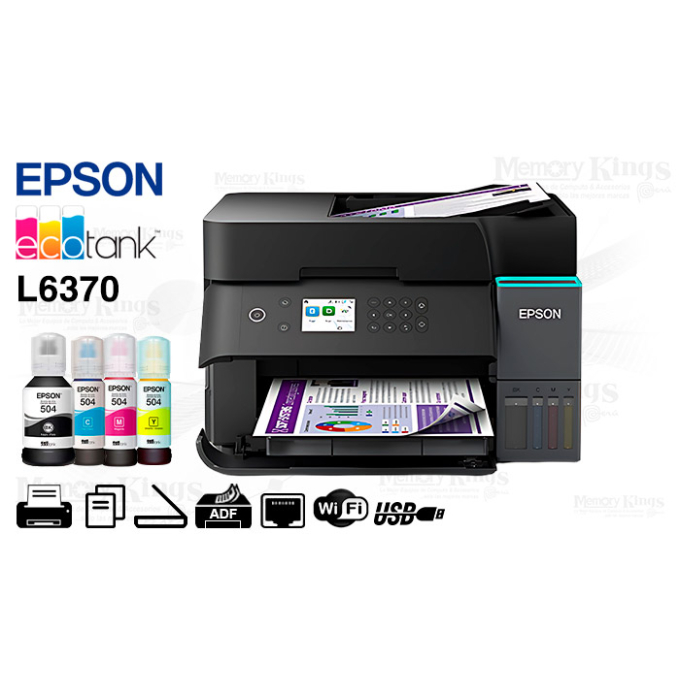Impresora Multifuncional Epson EcoTank L6370 - Printer / Scanner / Copier - Color USB / Wi-Fi C11CL43301 / Epson