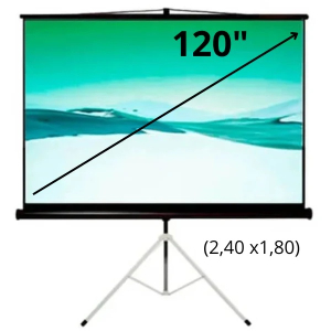 Pantalla de Proyeccion Klip Xtreme KPS-104 de 120pulgadas (305 cm), Formato 4:3, Tripode Ajustable, Blanco Mate, KPS-104 / Klip Xtreme
