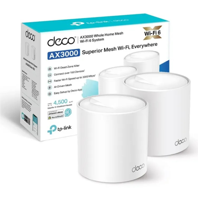 Sistema Wi-Fi TP-LINK Deco X50 - (2 enrutadores) malla 1GbE-Wi-Fi 6-Doble banda DecoX50 2-pack / TP-Link