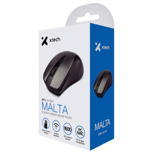Mouse usb Xtech - XTM-315GY -2.4 GHz-Wireless-Aluminum gray-4-button 1600dpi