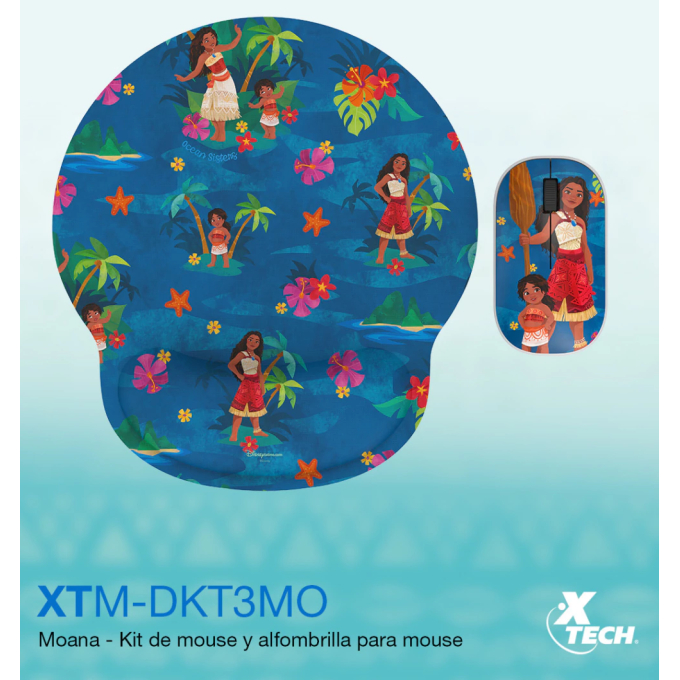 Xtech - XTM-DKT3MO - Mouse and mouse pad kit 2.4 GHz-Wireless-Moana 2 KT3MO-Disney Moana 2 and sister XTM-DKT3MO / Xtech