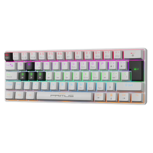 Teclado Primus BALLISTA61T Gaming, Spanish-USB 2.0-Ergonomic Design-Black/white, PKS-060W-S
