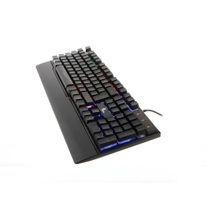 Teclado Gaming Xtechm, Español - Iluminacion LED Multi-color con efectos de luz Conexion USB inmediata, Descansa palmas integrado con acabado texturizado, XTK-510S / Xtech