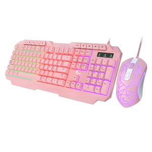 Teclado y Mouse Xtech, Wired Spanish-USB-Pink-Gaming, XTK-540S