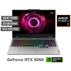 Laptop Lenovo LOQ, AMD Ryzen7 250, Memoria RAM 16Gb, Disco Solido 512Gb SSD, Video NVIDIA RTX 5050 8Gb, Pantalla 15.6 Full HD 144Hz, Teclado Español (America Latina), 15AHP10 83JG007VLM gamer