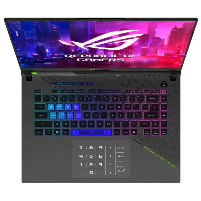 Laptop Asus ROG Strix G16, AMD Ryzen9 8940HX, Memoria RAM 16Gb DDR5, Disco Solido 512Gb SSD, Video Nvidia RTX 5060 8Gb, Pantalla 16pulgadas WUXGA IPS, G614PM-RV221W gamer, Garantia 2Years Carry In / Asus