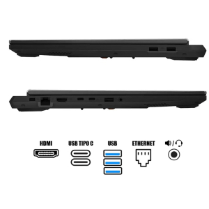 Laptop Asus TUF F16, Intel i7-14650HX, Memoria RAM 16Gb DDR5, Disco Solido 512Gb SSD, Video Nvidia RTX 5070 8Gb, Pantalla 16pulgadas WUXGA, FX608JHR-RV314 gamer / Asus