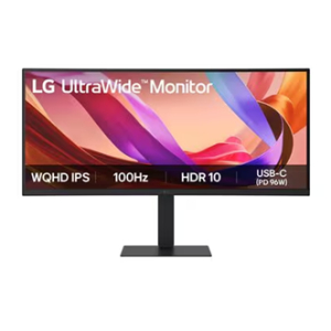 Monitor LED IPS 34 Formato 21:9 W-QHD Curved, 60Hz, HDR 10, Freesync, 2 HDMI + DP + USB-C + RJ45, Tilt/Height Adjustment, 2 x 7W Speaker