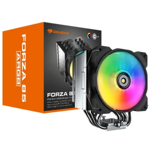 Disipador Ventilador COUGAR Forza 85 ARGB CGR-FZA85-ARGB - Procesador, CPU, Chasis - 120mm Maximum Fan Diameter - 1 x Fan(s) - 6 x Heat Pipe(s) - 140.13m³/hora Maximum Airflow - 2000rpm - Air Refrigerador - Rodamiento hidrodinamico - Compatible Intel Socket: LGA-115X, B LGA-1366, LGA-1200, LGA-1700, R LGA-2011, R4 LGA-2066 - Compatible AMD Socket: AM5, AM4, FM2 - ARGB LED