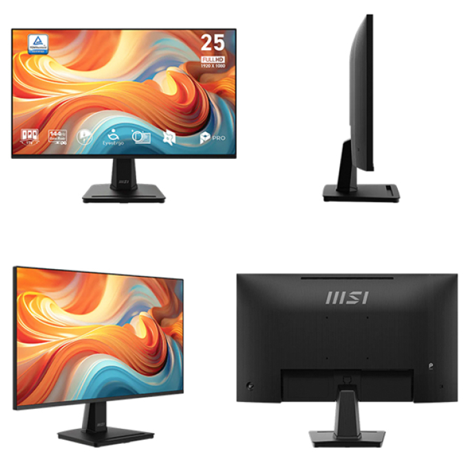 Monitor Plano Gaming MSI PRO MP251 E14L, 24.5pulgadas FHD IPS, 144Hz, HDMI x1, VGA x1 / MSI