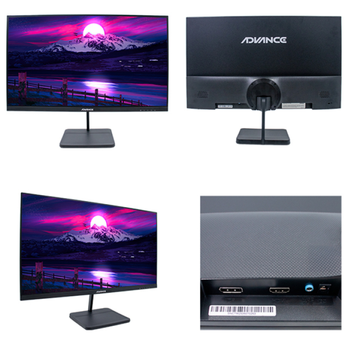 Monitor plano ADVANCE ADV-2454S 23.8pulgadas FHD IPS 144Hz 1ms HDMI DP AUDIO OUT PARLANTES negro / ADVANCE