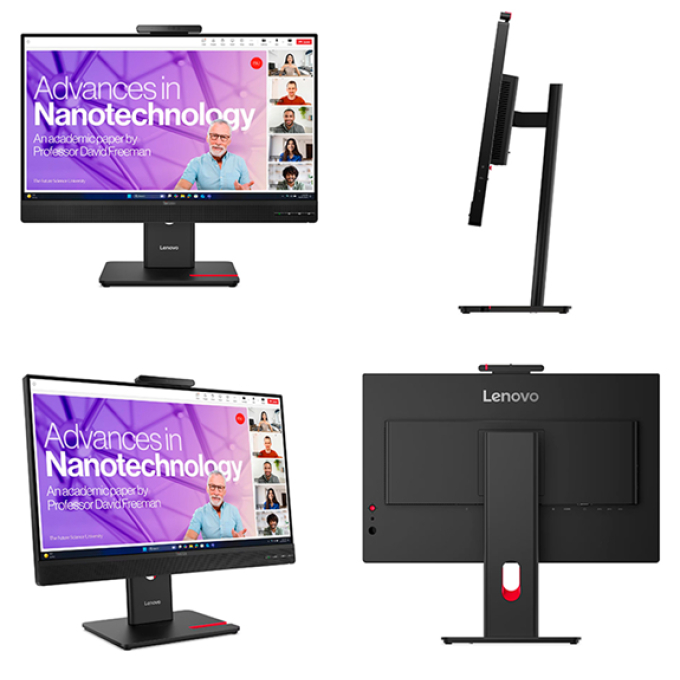 Monitor Lenovo ThinkVision T24-4v, 23.8pulgadas WLED FHD/IPS/HDMI/DP/VGA/USB-A x3/USB-B/USB-C / Lenovo