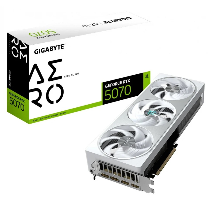 Tarjeta de video GIGABYTE GeForce RTX 5070 AERO OC 12G, 12 GB GDDR7, PCIe Gen 5.0 / GIGABYTE