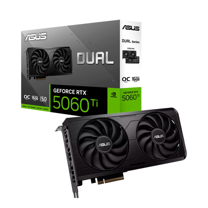 VGA 16G AS RTX5060TI 2X EVO OC
Tarjeta de video ASUS DUAL-RTX5060TI-O16G-EVO, 16GB GDDR7, PCIe Gen 5.0[@@@]Puertos: / 