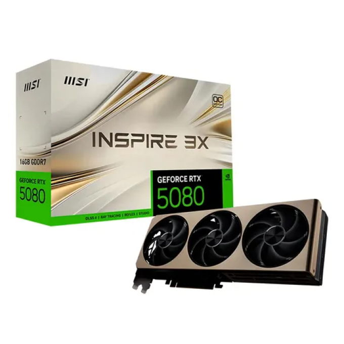 VGA 16G MS RTX5080 INSP 3X OC
Tarjeta de video MSI GeForce RTX 5080 16G INSPIRE3X OC, 16GB GDDR7, PCIe Gen 5.0[@@@] / 