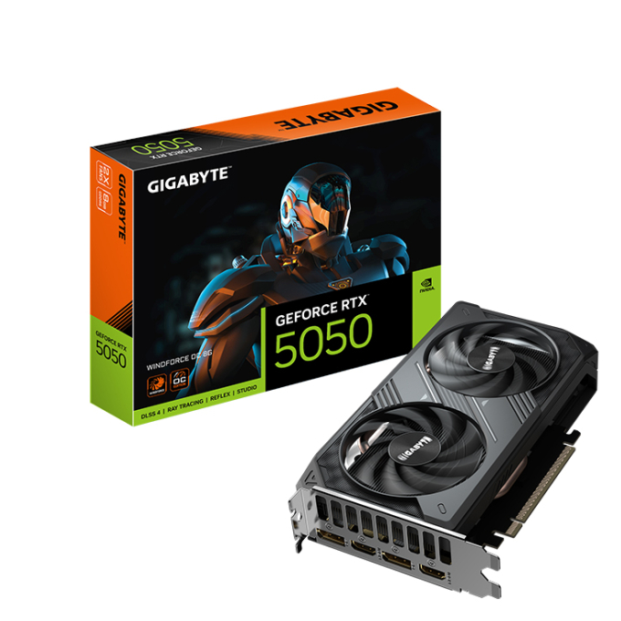 VGA 8G GB RTX5050 WF2 OC GDDR6
Tarjeta de video GIGABYTE GeForce RTX 5050 WINDFORCE OC 8G, 8 GB GDDR6, PCIe Gen 5.0[ / 