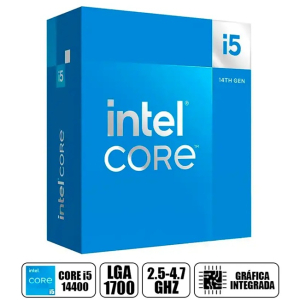 Procesador Intel Core i5-14400 Quad-core (4 Core) 2.50GHz - Caja - Procesamiento de 64 bits - 4.70GHz Velocidad de sobreaceleracion - 14nm - Socket LGA-1700 UHD Graphics 770 - Si Graficos - 65W - 8 Threads