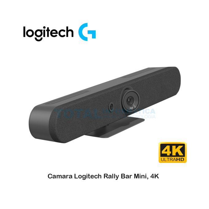 Camara de videoconferencia Logitech Rally Bar Mini - 30fps - Grafito - USB 3.0 - 1 / Solamente - 4K - 3840 x 2160 Video - 120° Ángulo - Pared - 4x Zoom Digital - Microfono - LAN inalambrica - Red (RJ-45) - Para Computador, TV - Windows 10, Windows 11, macOS - Si - Altavoz integrado, Plug y Play, Microfono / LOGITECH G