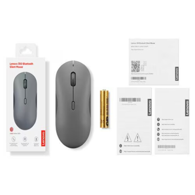 Lenovo 350 Bluetooth Silent Mouse (Luna Grey, W/O Battery) / Lenovo