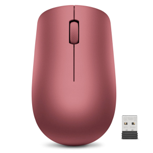Mouse Lenovo 530 Travel - Radiofrecuencia - USB 2.0 Tipe A - Óptico - 3 Botón(es) - Rojo Cereza - Cable/Inalámbrico - 2.40GHz - 1200 dpi - Rueda de desplazamiento - Simétrico - 1 x AA Battery Supported
