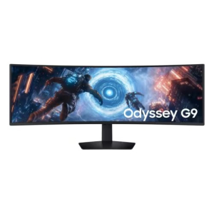 Monitor gaming LCD Samsung Odyssey G9 S49FG910EN 49 Clase Dual Quad HD (DQHD) Pantalla curva, Panoramica 32:9, Color Negro, Tamaño 124.5cm (49) Viewable 5120 x 1440, Colores 1.07 Billones, 144Hz Frecuencia de actualizacion, Puertos HDMI DisplayPort, Compatible con Montura VESA, Concentrador USB