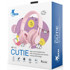 Auriculares con microfono Xtech XTH-355 - Para Tablet / Para Portable electronics / Para Cellular phone Wired-Cutie for Kids Pink XTH-355 / Xtech