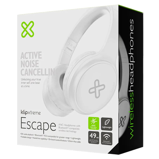 AURICULARES Klip Xtreme - KNH-300WH - Para Home audio-Wireless-ANC-32Hr-White KNH-300WH / Klip Xtreme
