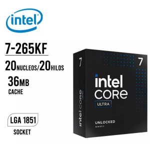 Procesador CPU INTEL CORE Ultra7 265KF cache de 30 MB, hasta 5.50GHz, Socket LGA1851 BX80768265KF / INTEL