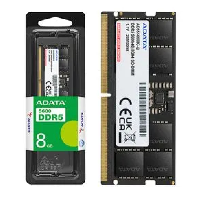 Memoria RAM Adata AD5S56008G-S - 8GB (1 x 8GB) - DDR5-5600/PC5-44800 DDR5 SDRAM - 5600MHz - CL46 - 1.10V - ECC en matriz - 262-pin - SODIMM / Adata