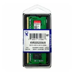 Memoria RAM Kingston para Portatil, Workstation, Mini PC - 8GB - DDR4-3200/PC4-25600 DDR4 SDRAM - 3200MHz - CL22 - 1.20V - No-ECC - Sin bufer - 260-pin - SODIMM