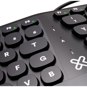 Teclado Klip Xtreme, Keyboard Wired Spanish-USB-Ergonomic Design-Black-Ergonomical, KBK-260S / Klip Xtreme