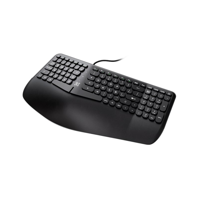 Teclado Klip Xtreme, Keyboard Wired Spanish-USB-Ergonomic Design-Black-Ergonomical, KBK-260S / Klip Xtreme