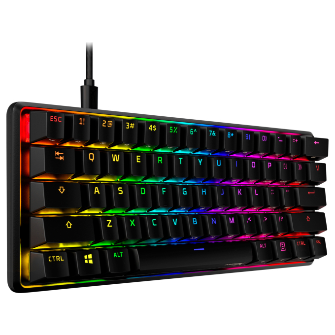 Teclado HyperX Alloy Origins 60, retroiluminacion USB-C, EE. UU.-interruptor: HyperX Red-negro 4P5N4AA#ABA / HyperX