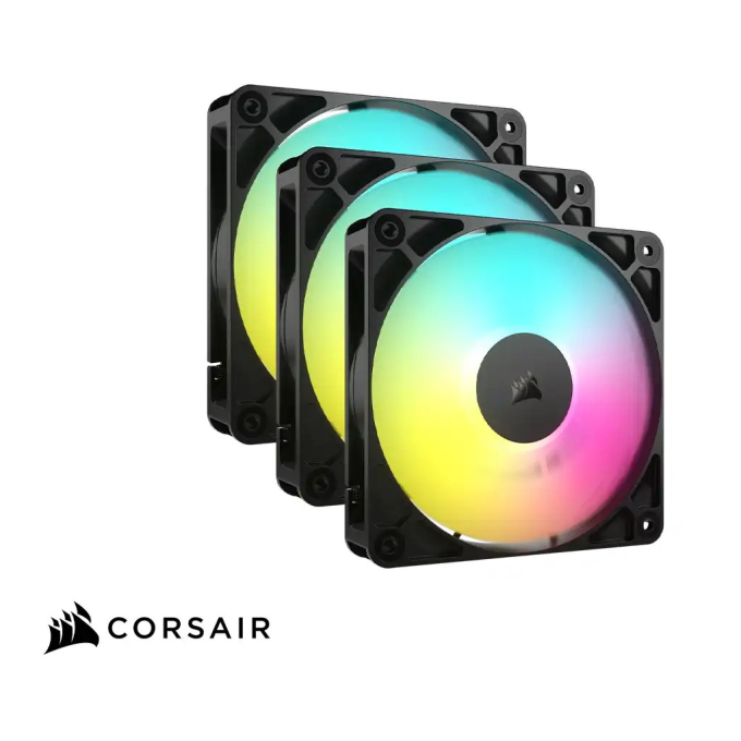 Ventilador CORSAIR RS120 ARGB 3PK, negro, CO-9050181-WW / CORSAIR