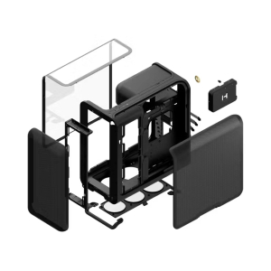 CASE MT HYTE X50 TG PITCH BLACK, CS-HYTE-X50G-BB / HW_HYTE