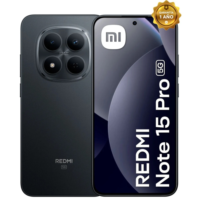Telefono Celular SmartPhone REDMI NOTE 15 PRO + (PLUS) 5G 12Gb RAM + 512Gb Almacenamiento NEGRO / REDMI