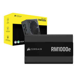 Fuente de Poder CORSAIR RM1000E, 1000 WATT, ATX 3.1, PCIE 5.1 GOLD, CP-9020297-NA