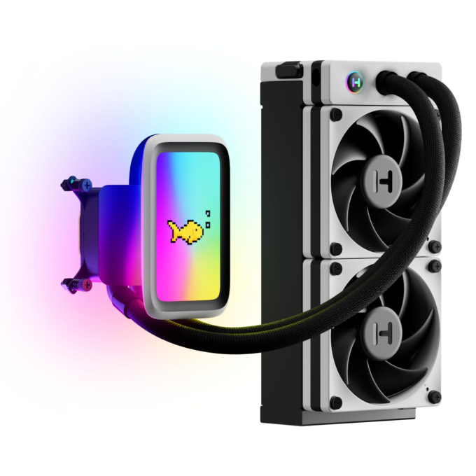 SISTEMA DE REFRIGERACION LIQUIDA HYTE THICC Q60 WITH 5pulgadas IPS 720P DISPLAY FAN-HYTE-Q60-BW / HYTE