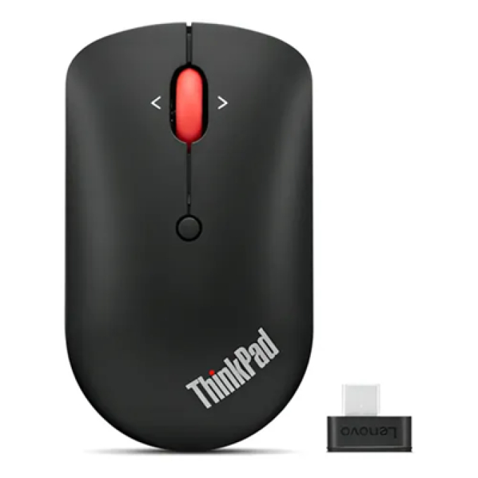 Mouse Lenovo ThinkPad silencioso, Sensor optico Azul, Interfaz Bluetooth, Color Negro / Lenovo