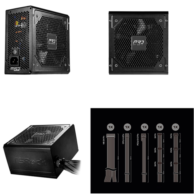 Fuente de alimentacion Asrock, 650W, ATX, 80 Plus Gold. / Asrock