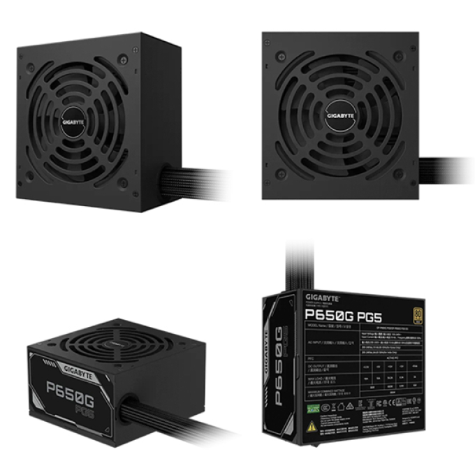 Fuente de alimentacion Gigabyte P650G PCIE 5.1, 650W, ATX, 80 Plus Gold. / Gigabyte
