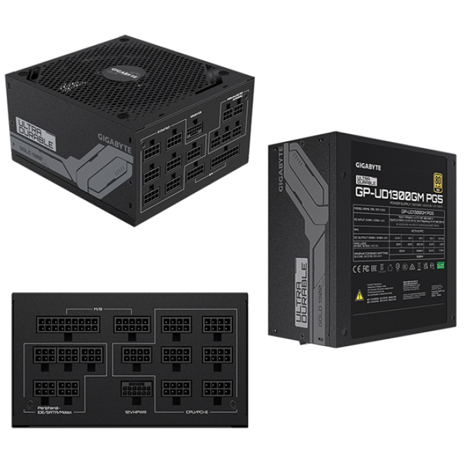 Fuente de alimentacion GIGABYTE GP-UD1300GM P, 1300W, 80 PLUS Gold Certified, Formato ATX. / GIGABYTE